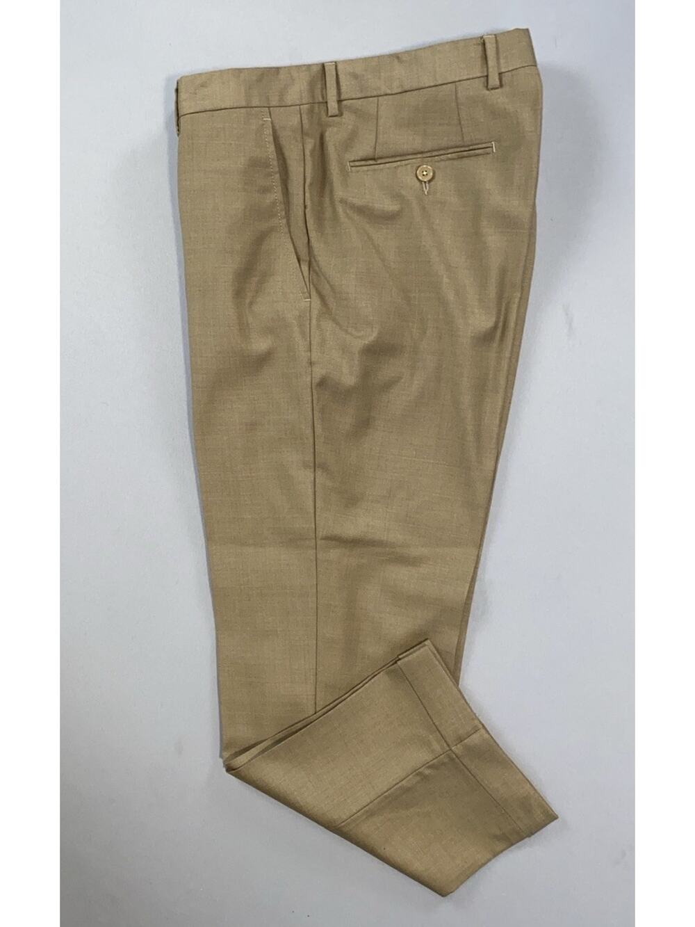 Santorelli Italy 'Roma' Loro Piana Super 110s Wool Dress Pants in Tan. 33X26 EUC